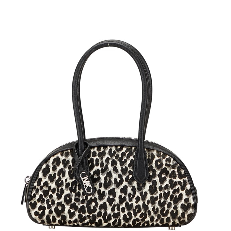 マイケルコース レオパード ミニハンドバッグ ブラック ホワイト ハラコ レザー レディース Michael Kors 【中古】