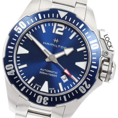 ☆良品 ハミルトン カーキネイビー オープンウォーター メンズ 【中古】