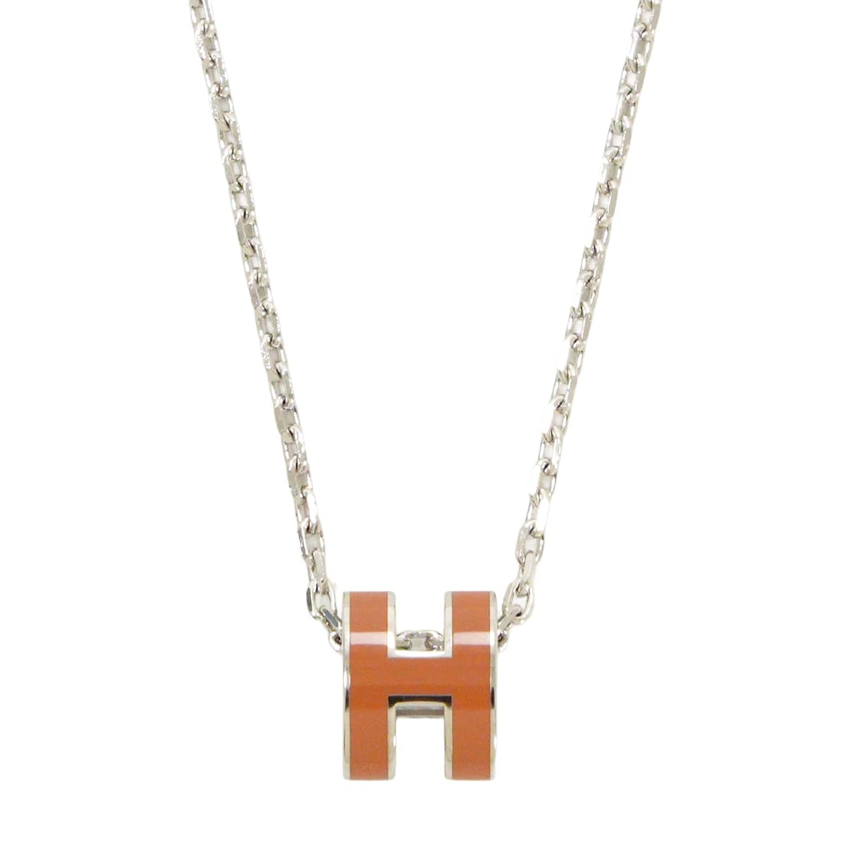 HERMES エルメス ネックレス ミニ ポップアッシュ ペンダント ゴールド シルバープレーテッド/ラッカー シルバー金具 新品