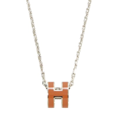 HERMES エルメス ネックレス ミニ ポップアッシュ ペンダント ゴールド シルバープレーテッド/ラッカー シルバー金具 新品