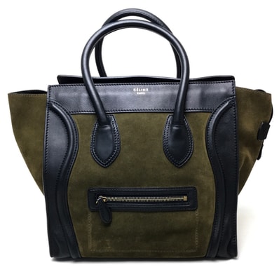 セリーヌ CELINE ラゲージ ミニショッパー 165213 カバン ショルダーバッグ 肩掛けバッグ バッグ トートバッグ スエード/レザー カーキ