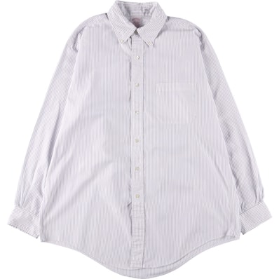 古着 80~90年代 ブルックスブラザーズ Brooks Brothers MAKERS 長袖 ボタンダウンストライプシャツ USA製 メンズL相当 ヴィンテージ/eaa560167