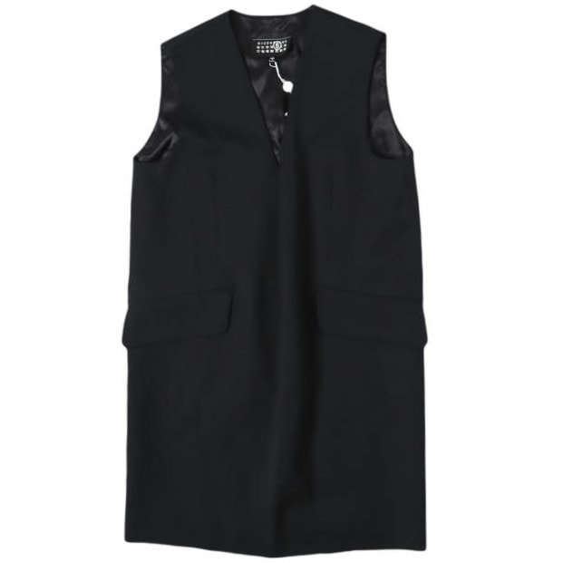 新品 MM6 エムエムシックス 24AW Tailored wool mini dress テーラードウールミニドレス S52DA0046 M35153 40 BLACK Maison Margiela メゾンマルジェラ 定価121,000円 ワンピース