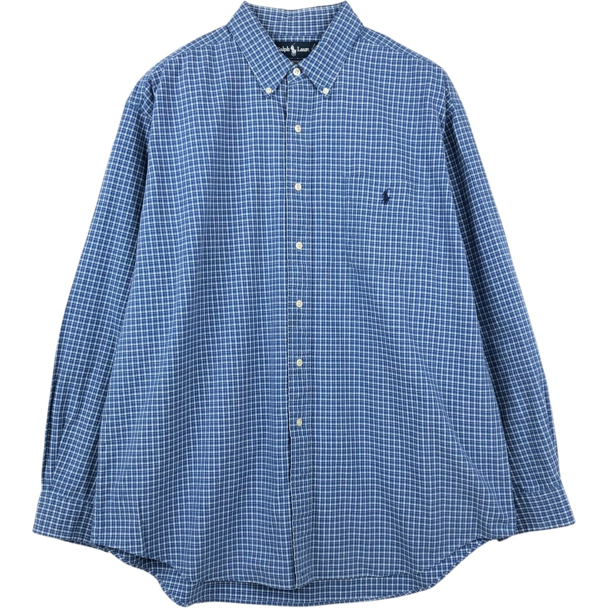 古着 ラルフローレン Ralph Lauren MOORE 長袖 ボタンダウンチェックシャツ メンズXL相当/eaa649967