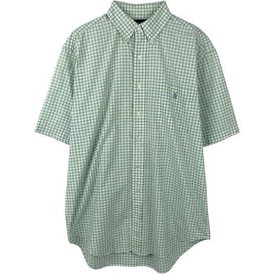 古着 ラルフローレン Ralph Lauren GOLF ポロゴルフ TILDEN 半袖 ボタンダウン チェックシャツ メンズM相当/eaa665040