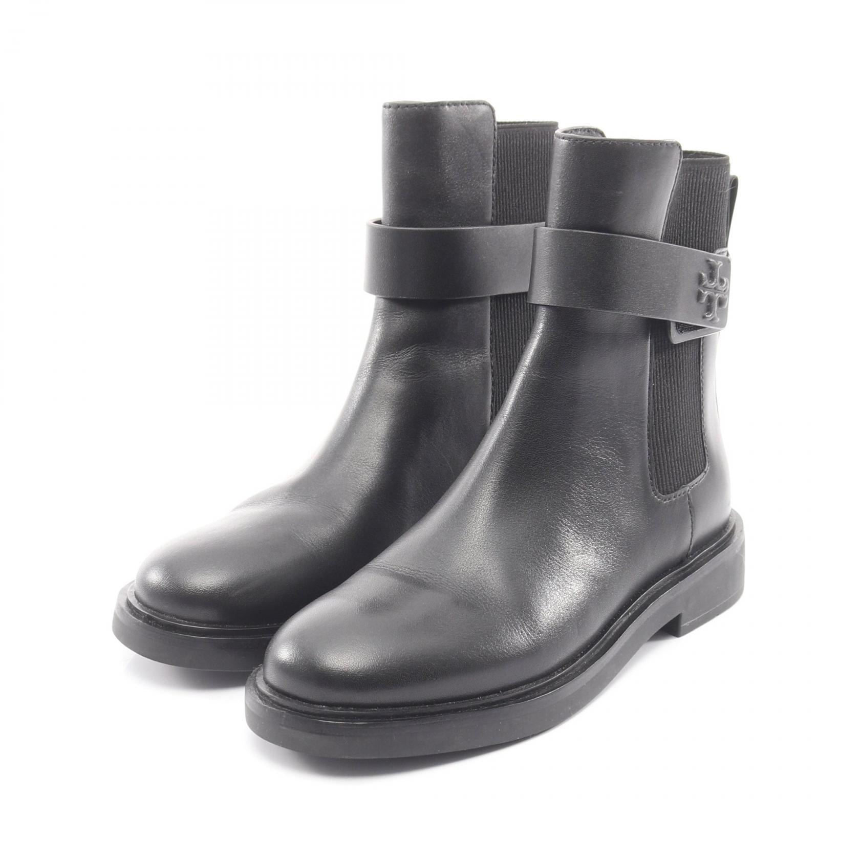 トリーバーチ Tory Burch DOUBLE T CHELSEA BOOT ブーツ 靴 レザー レディース ブラック系 【中古】