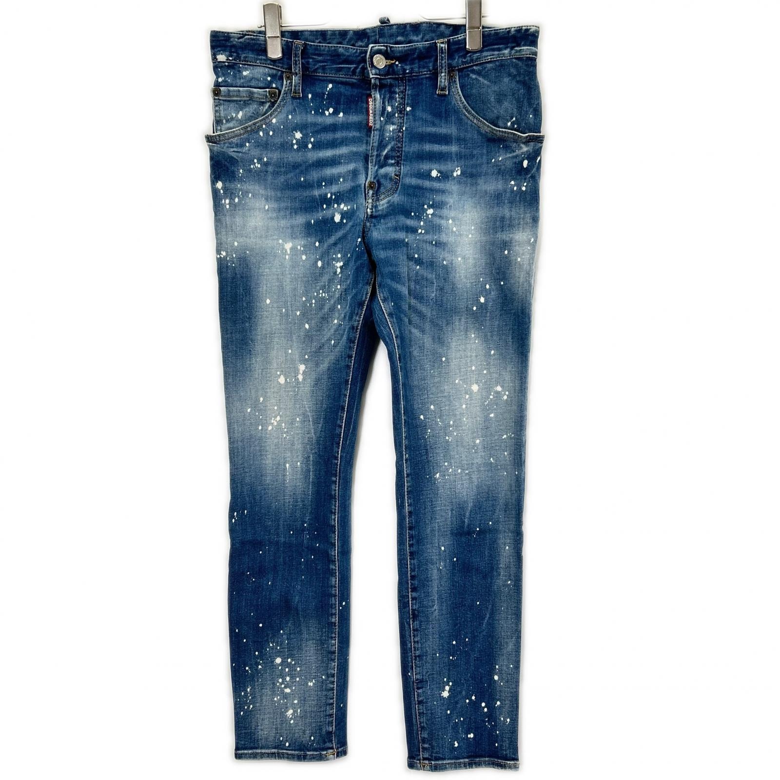 ディースクエアード S71LB1391 インディゴ ペイント加工 SKATER JEANS スケータージーンズ 50