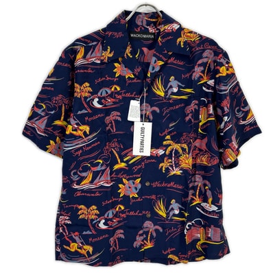 ワコマリア 25SS 25SS-WMS-HI02 ネイビー HAWAIIAN SHIRT S/S TYPE-2/ショートスリーブシャツ