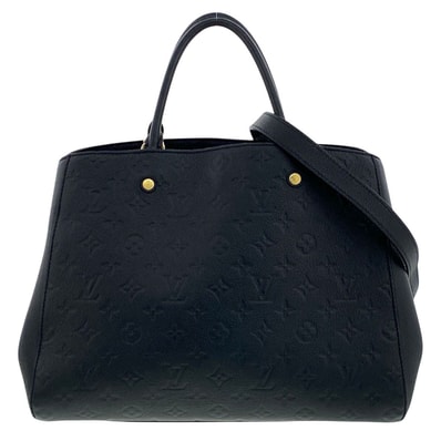 LOUIS VUITTON ルイ・ヴィトン モンテーニュ GM ハンドバッグ M41069 モノグラムアンプラント ブラック レディース【中古】