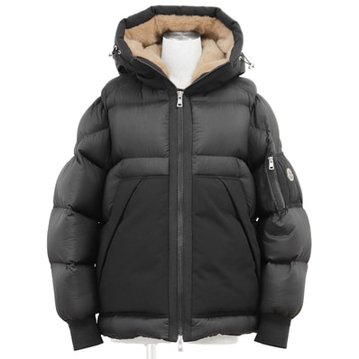 MONCLER モンクレール ダウンジャケット サイズ 3 メンズ KJERAG キエラーグ 2023年モデル ロゴ ワッペン フードボア マットナイロン アウター ブラック 黒 ブルガリア製