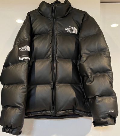 Supreme x The North Face Leather Nuptse Jacket "Black"