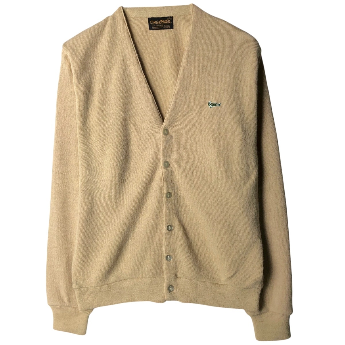 古着 70~80年代 CHALLENGER アクリルニットカーディガン メンズM相当 ヴィンテージ/eaa627659
