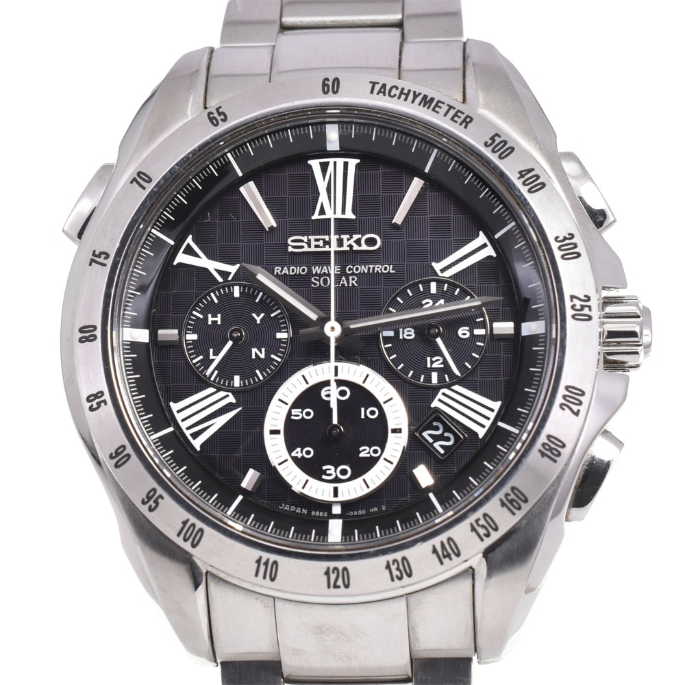 セイコー SEIKO SAGA071/8B82-0AG0 ブライツ ソーラー電波 メンズ 良品 I#145166
