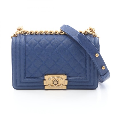 シャネル CHANEL ボーイシャネル スモール ショルダーバッグ バッグ キャビアスキン(グレインドカーフ) レディース ブルー系 A67085 【中古】