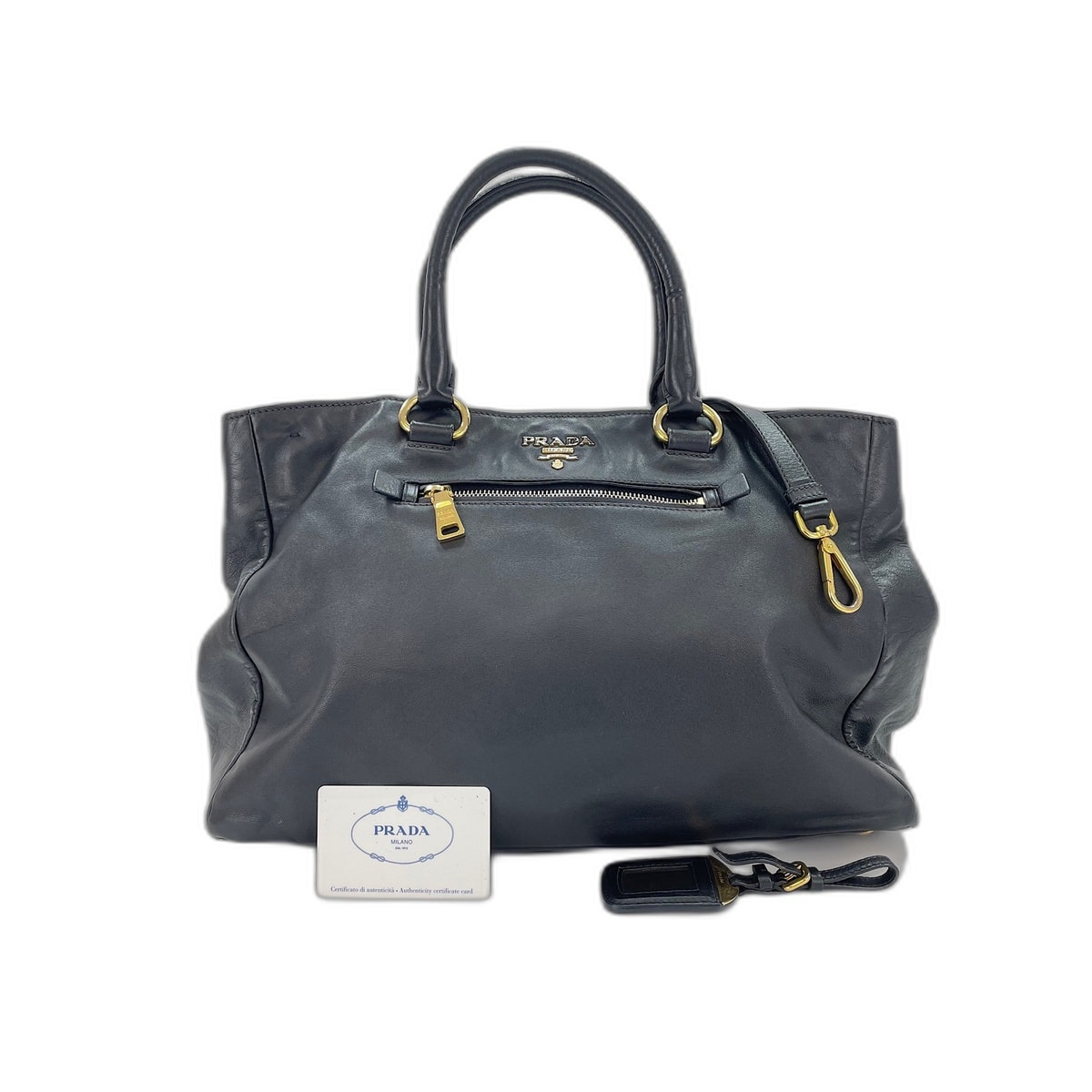 D (傷や汚れあり)】プラダ PRADA トートバッグ レザー【中古】 -の中古