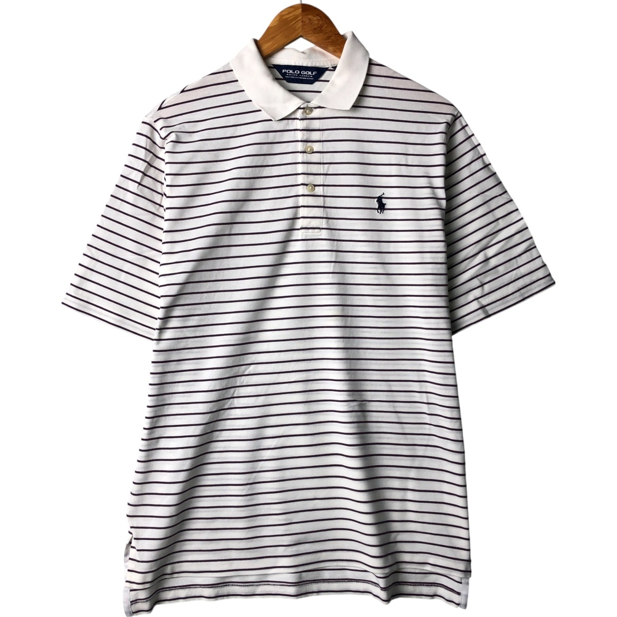古着 ラルフローレン Ralph Lauren POLO GOLF ポロゴルフ 半袖 ボーダー ポロシャツ メンズM相当/eaa565163