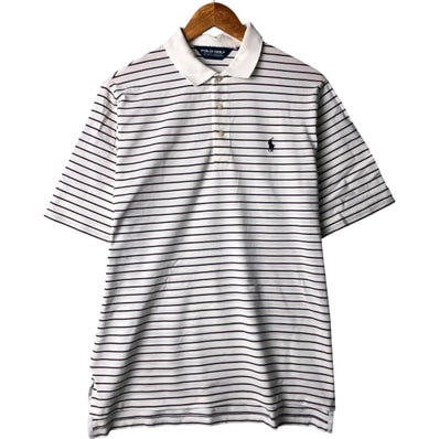 古着 ラルフローレン Ralph Lauren POLO GOLF ポロゴルフ 半袖 ボーダー ポロシャツ メンズM相当/eaa565163