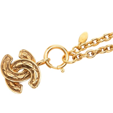 シャネル マトラッセ ココマーク チェーン ネックレス ゴールド メッキ レディース CHANEL 【中古】
