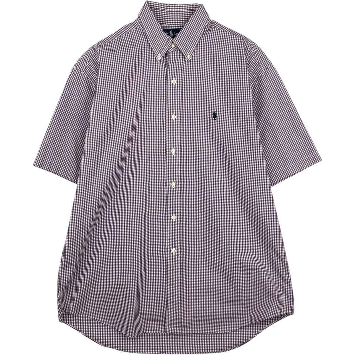 古着 ラルフローレン Ralph Lauren BLAKE ギンガムチェック 半袖 ボタンダウン チェックシャツ メンズL相当/eaa644839