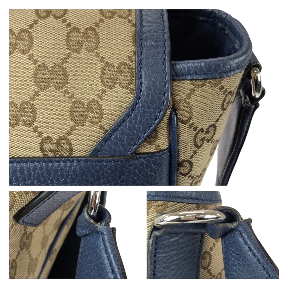 B (目立った傷や汚れなし)】美品 GUCCI グッチ ベージュ ブルー