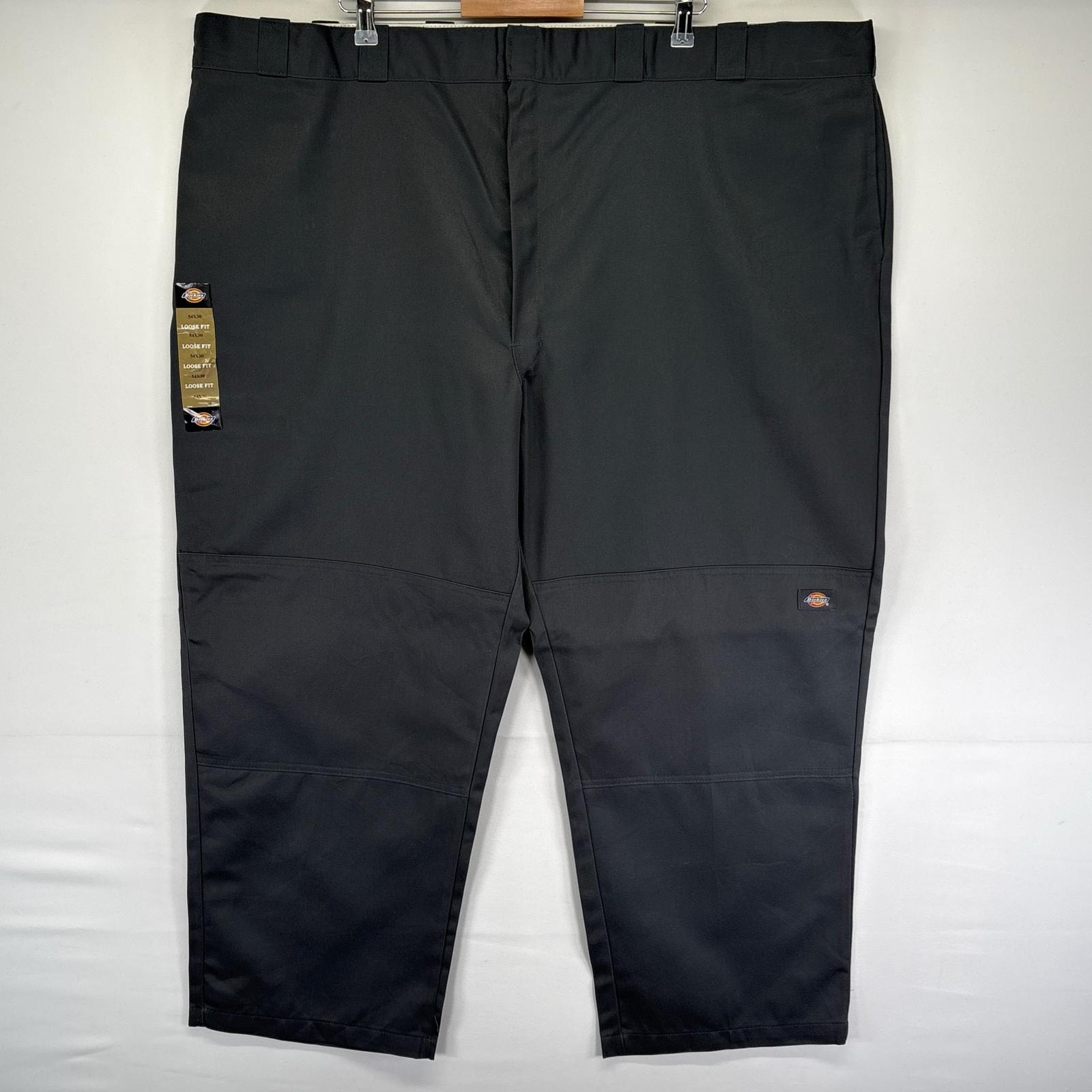 古着 デッドストック ディッキーズ Dickies パンツ ダブルニー ジッパーフライ 大きいサイズ ワンポイント w54 L30  グレー系 メンズ