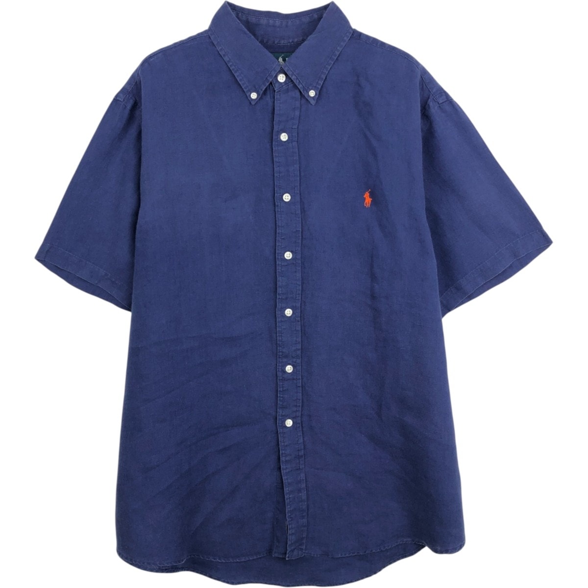 古着 ラルフローレン Ralph Lauren 半袖 リネン ボタンダウンシャツ メンズXL相当/eaa668158