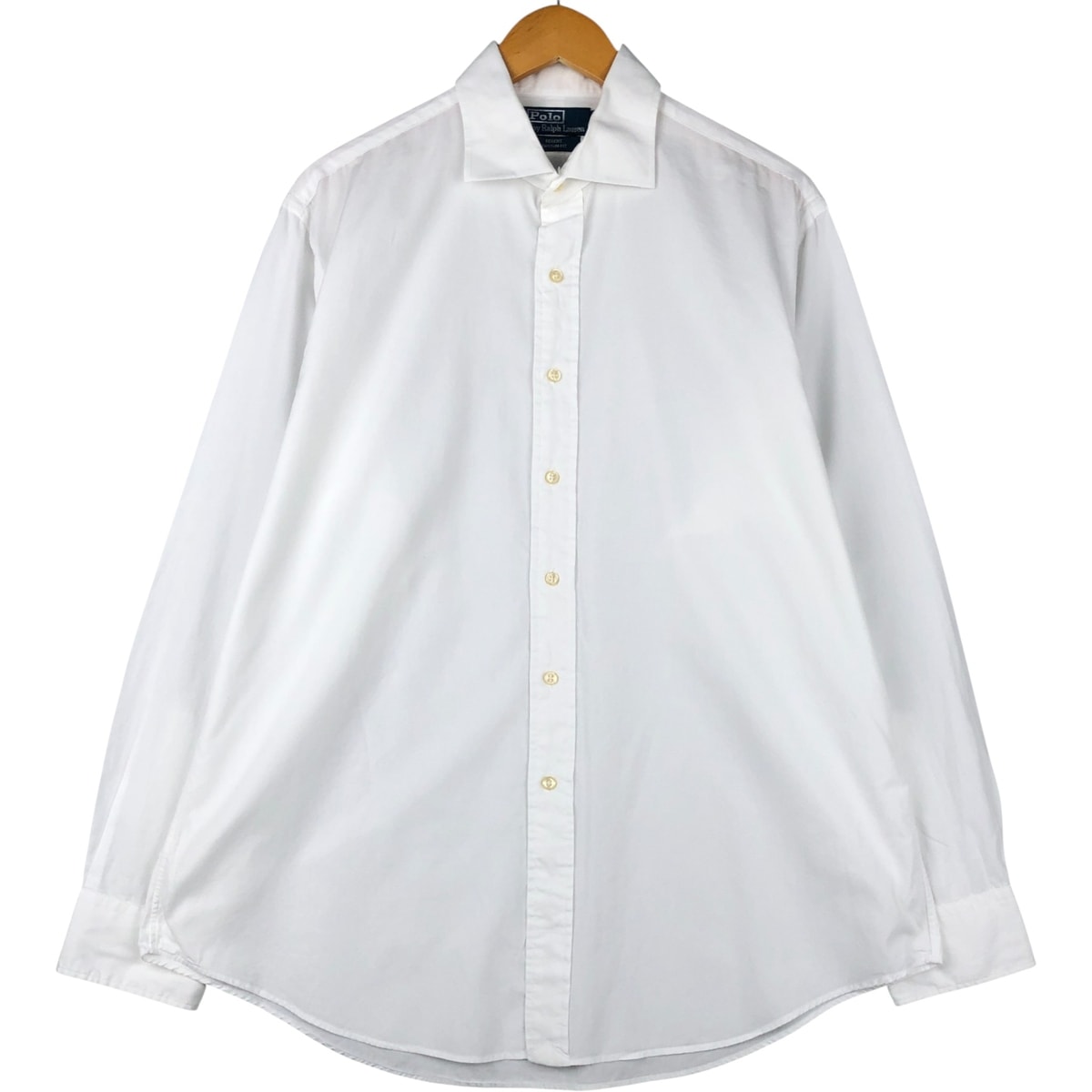 古着 ラルフローレン Ralph Lauren POLO by Ralph Lauren REGENT CUSTOM FIT ワイドカラー 長袖 コットンシャツ メンズXL相当/eaa591284