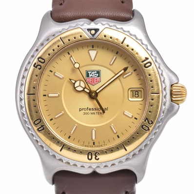 タグホイヤー TAG HEUER WI1151-K0 セル プロフェッショナル200 デイト ゴールド クォーツ メンズ 腕時計 I#150612