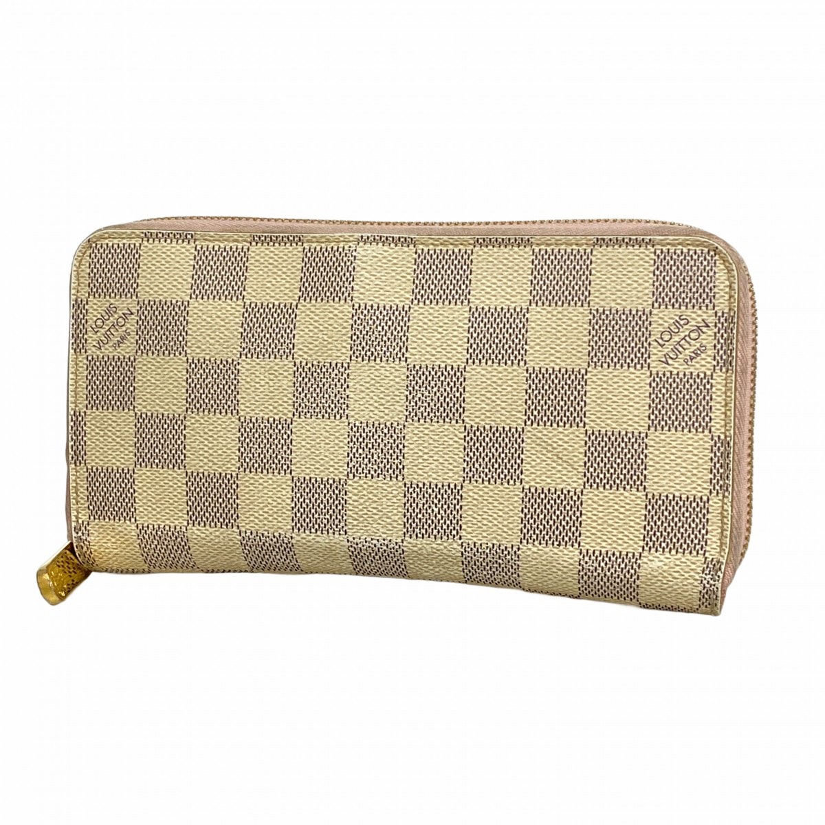 【6dd4877】ルイヴィトン 長財布 ダミエ・アズール ジッピーウォレット N63503 ホワイト ローズバレリーヌ【中古】レディース