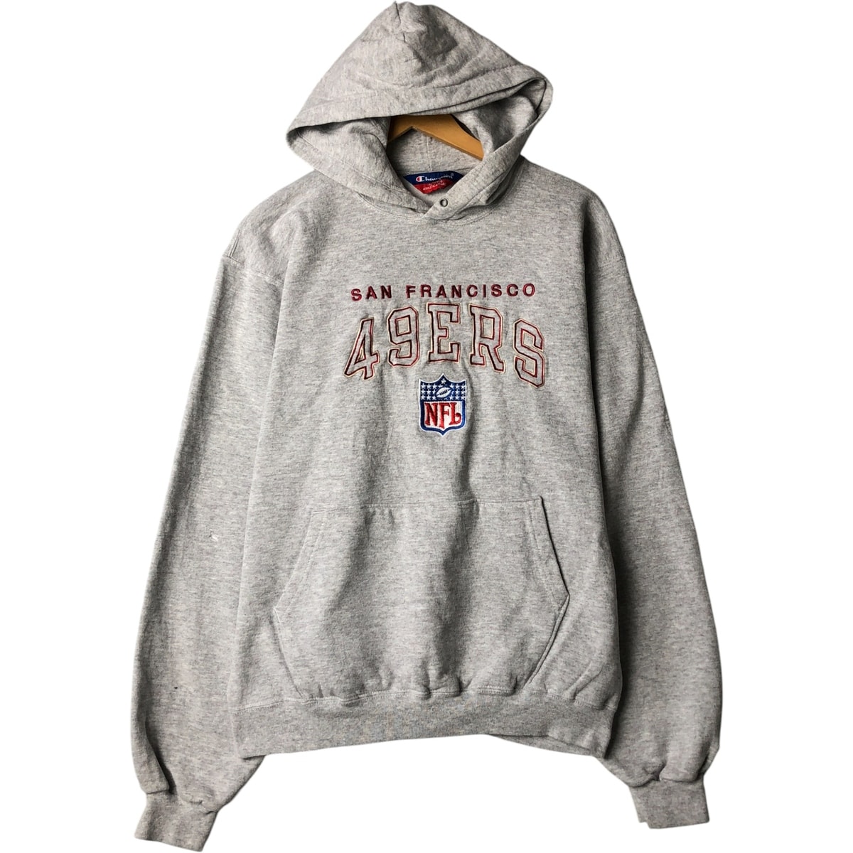 古着 チャンピオン Champion NFL SAN FRANCISCO 49ERS サンフランシスコ フォーティーナイナーズ スウェットプルオーバーパーカー メンズL相当/eaa584720