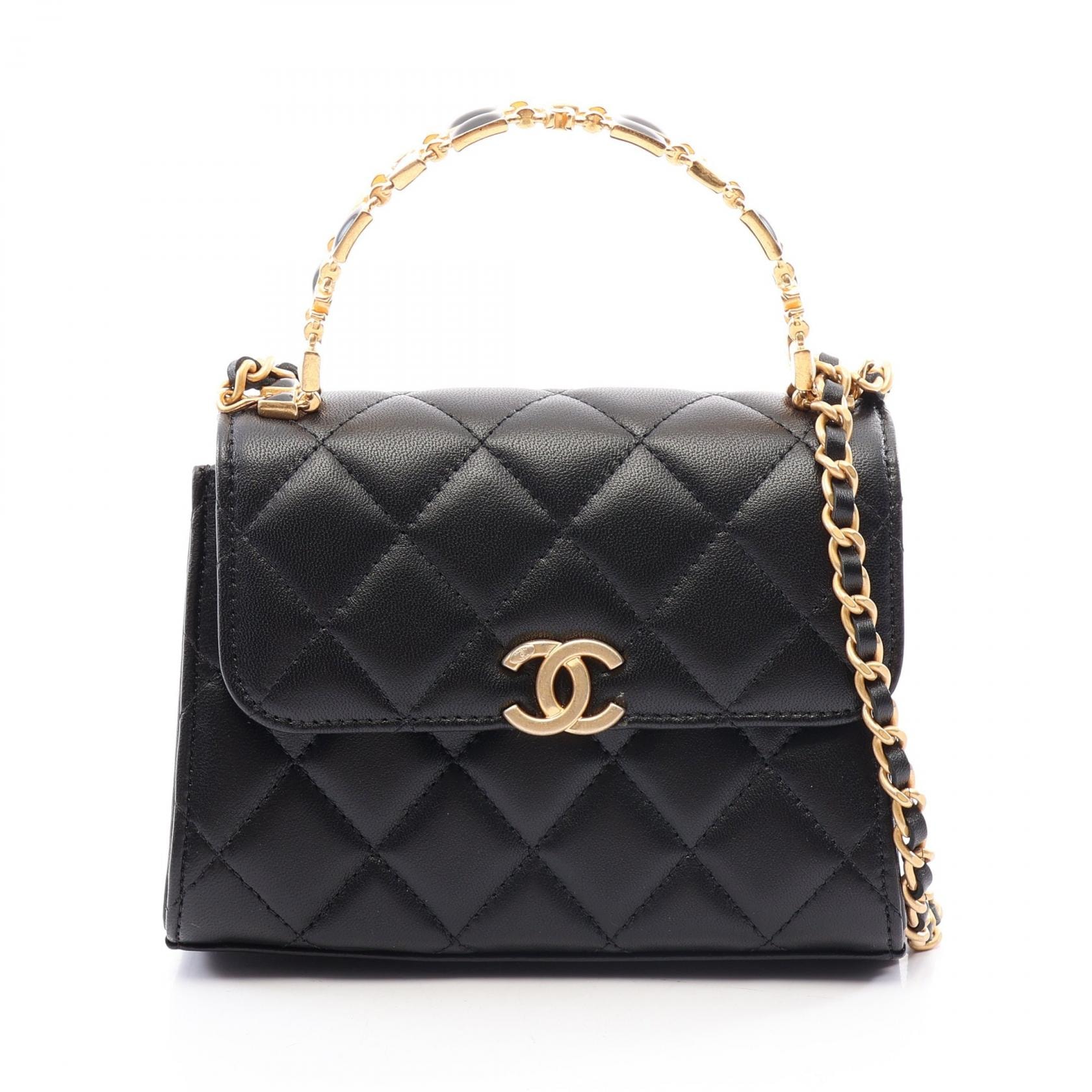 シャネル CHANEL マトラッセ 2WAY ショルダーバッグ バッグ ラムスキン(羊革) レディース ブラック系 【中古】