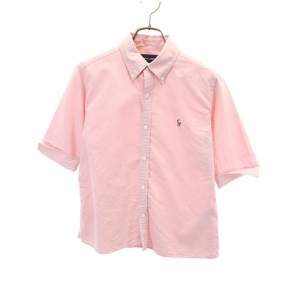 RALPH LAUREN ラルフローレン 日本製 半袖 ボタンダウンシャツ 9 ピンク