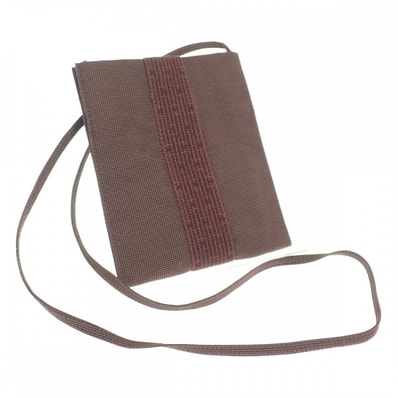 エルメス HERMES エールラインポシェット ショルダーバッグ キャンバス ブラウン レディース メンズ【中古】【ABランク】