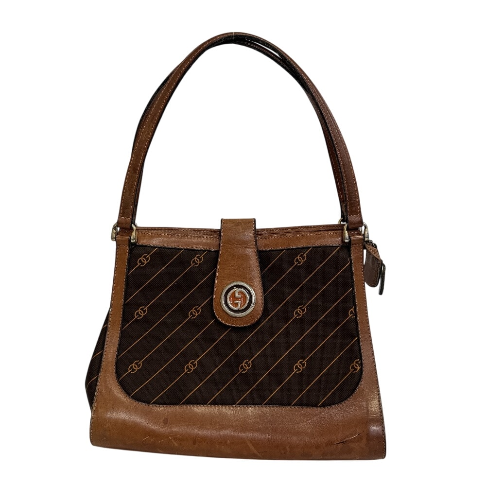 グッチ GUCCI ショルダーバッグ インターロッキングG オールドグッチ GG 流れ星 ヴィンテージ 鞄 ブランド ブラウン