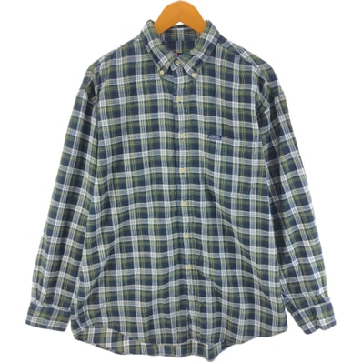古着 90年代 ラルフローレン CHAPS チャップス 長袖 ボタンダウン ライトネルチェックシャツ メンズL相当 ヴィンテージ/eaa525147