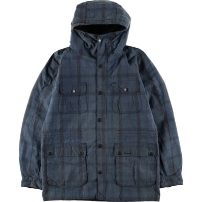 古着 バブアー Barbour チェック柄 ノンオイル 中綿パーカー パファージャケット メンズL相当 3ワラント/eaa591129