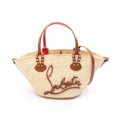 クリスチャンルブタン Christian Louboutin CABATA MINI カバタ ミニ スパイクスタッズ 2WAY ハンドバッグ バッグ レザー ラフィア レディース ベージュ系 / ブラウン系 12553086370 【新品】