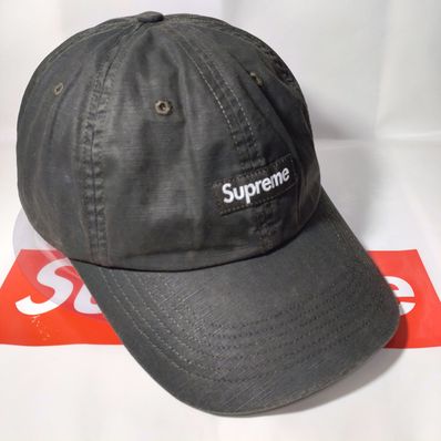 Supreme Small Box Coated Linen 6 Panel "Black"
