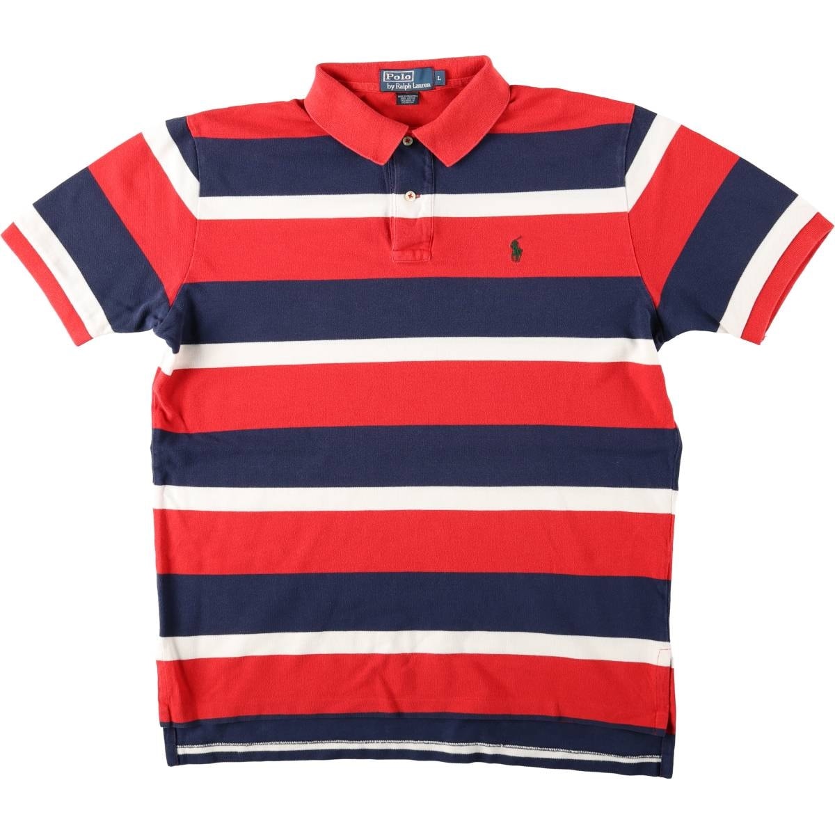 古着 ラルフローレン Ralph Lauren POLO by Ralph Lauren マルチボーダー 半袖 ボーダー ポロシャツ メンズL相当/eaa657478