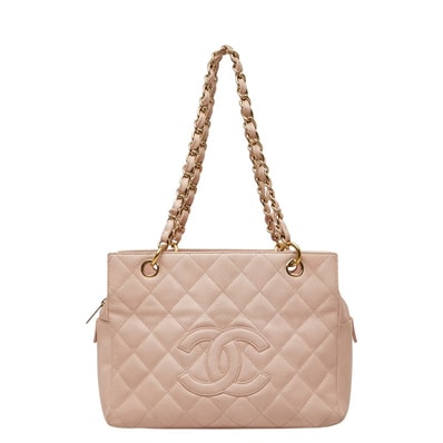 シャネル マトラッセ ココマーク チェーン ショルダーバッグ ピンク キャビアスキン レディース CHANEL 【中古】