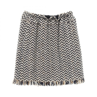 シャネル CHANEL ココマーク スカート 衣料品 ボトムス ウール ナイロン レディース ネイビー系 / ホワイト系 / ブラウン系 P62387V47803 【中古】