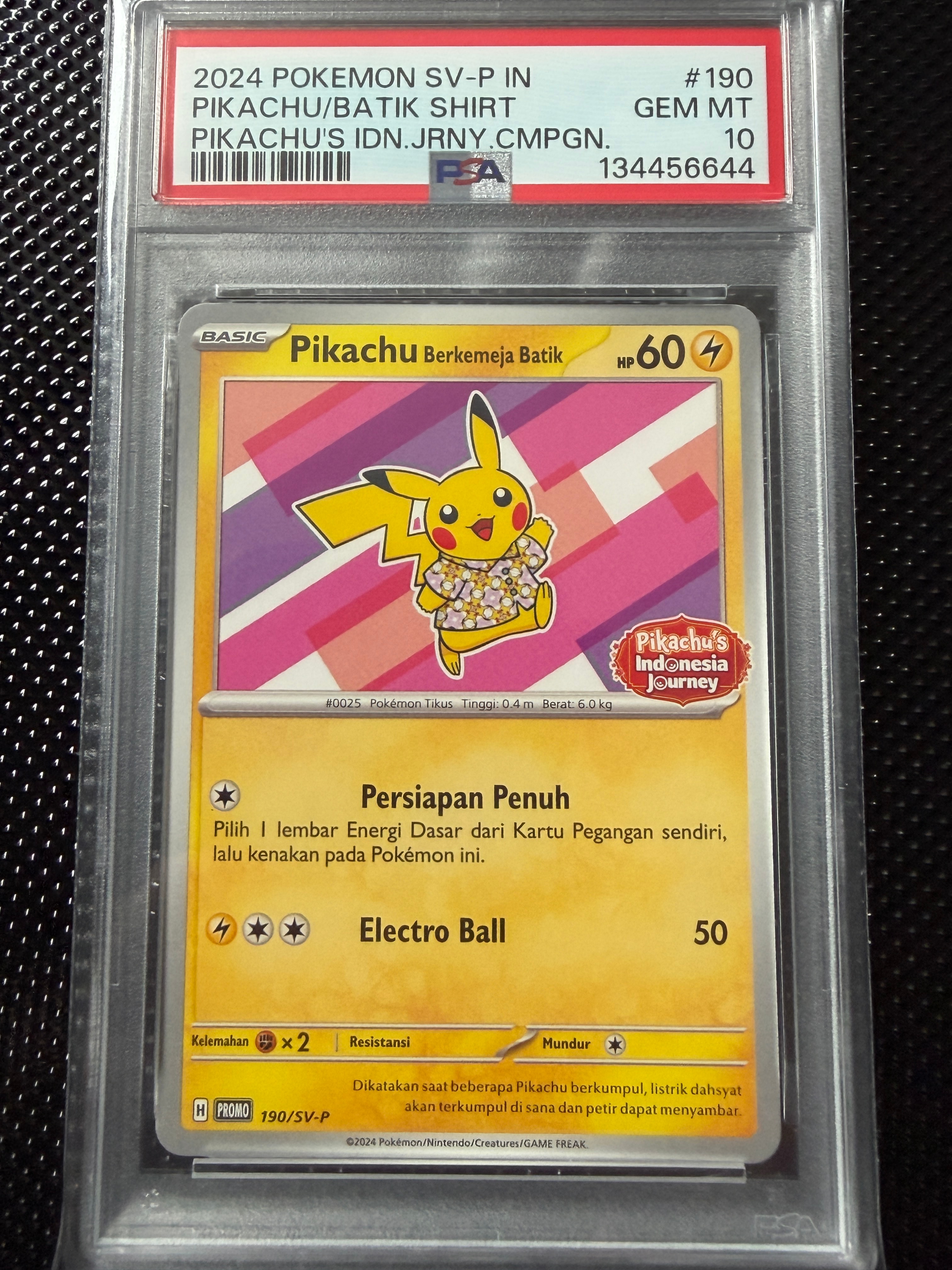 PSA10】バティックシャツを着たピカチュウ (フラワーピカチュウ柄) P