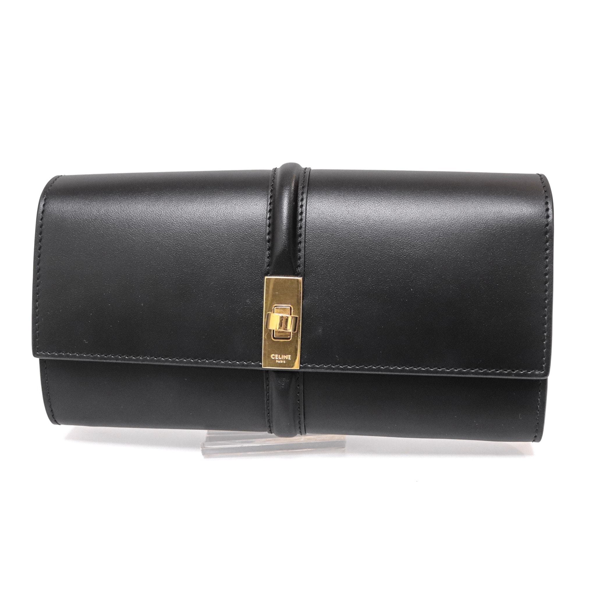 【極品】CELINE セリーヌ ラージウォレット 16 セーズ ブラック 財布
