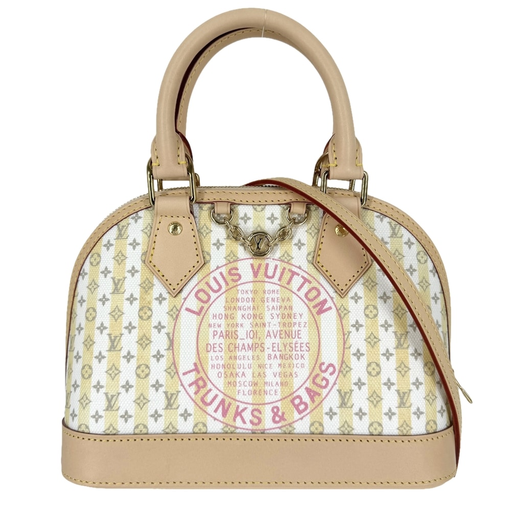 LOUIS VUITTON ルイヴィトン 2WAY LV リゾート アルマBB ショルダーバッグ ハンドバッグ 肩掛け 斜め掛け ミニ モノグラム ベージュ M28672    バナナ ゴールド金具 レディース 美品【中古品】