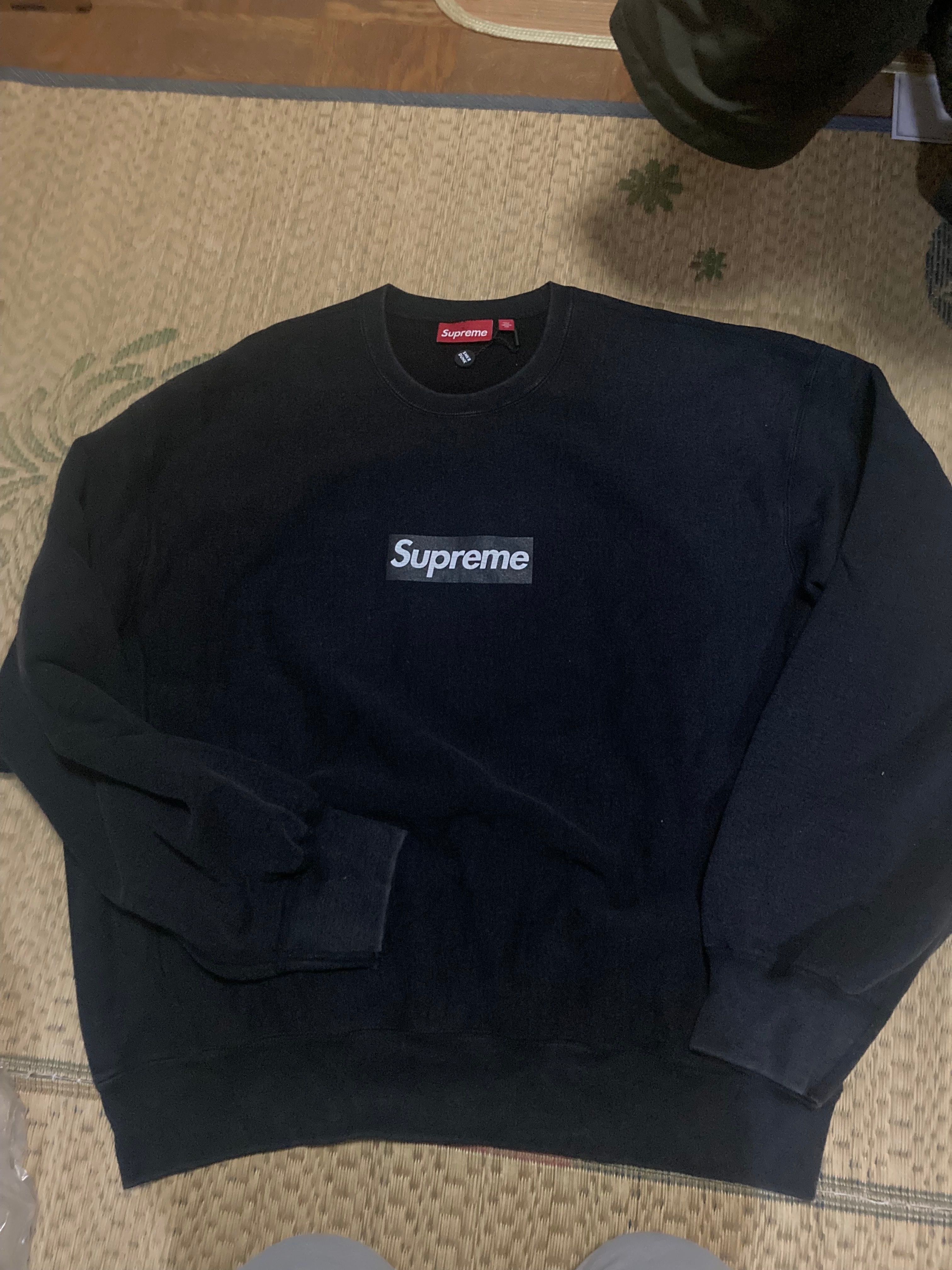Supreme Washed Box Logo Crewneck "Black"