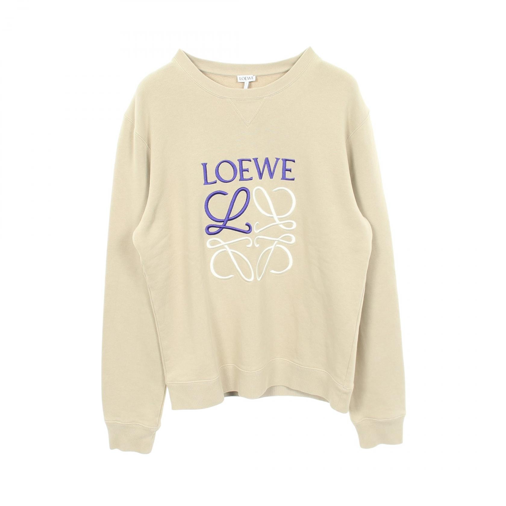 ロエベ LOEWE アナグラム 刺繍 スウェット 衣料品 トップス コットン メンズ レディース ベージュ系 H526Y24X10 【中古】