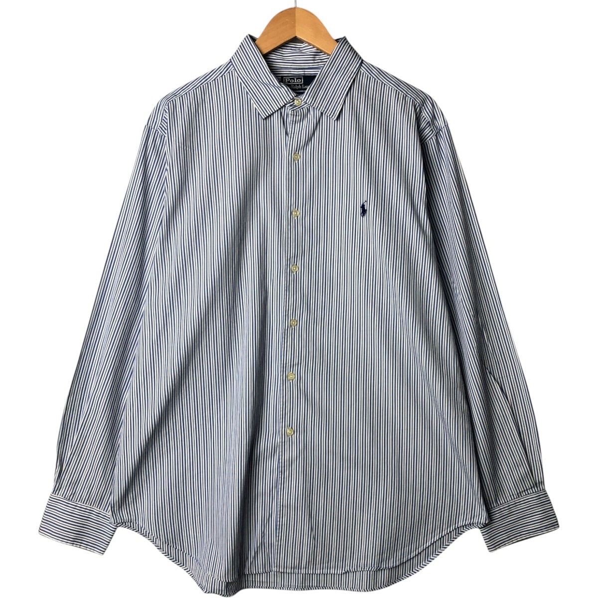 古着 ラルフローレン Ralph Lauren CLASSIC FIT クラシックフィット 長袖 コットンストライプシャツ メンズXL相当/eaa575560