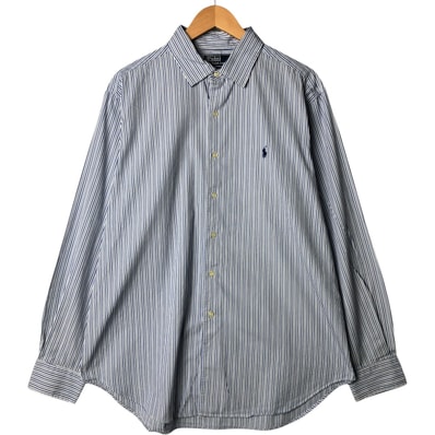 古着 ラルフローレン Ralph Lauren CLASSIC FIT クラシックフィット 長袖 コットンストライプシャツ メンズXL相当/eaa575560
