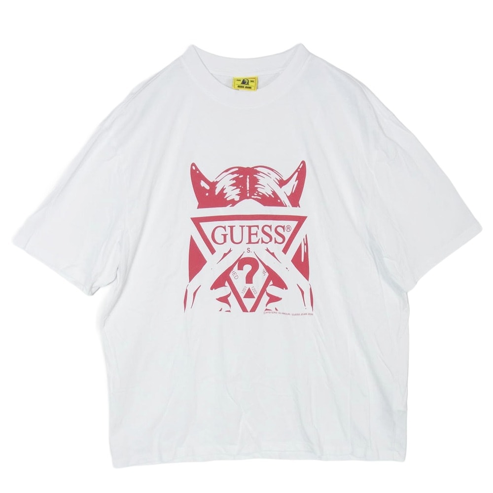 HYSTERIC GLAMOUR ヒステリックグラマー Guess ゲス × GUESS JEANS Icon Tee ゲスジーンズ アイコン 半袖 Tシャツ ホワイト系 S【中古】