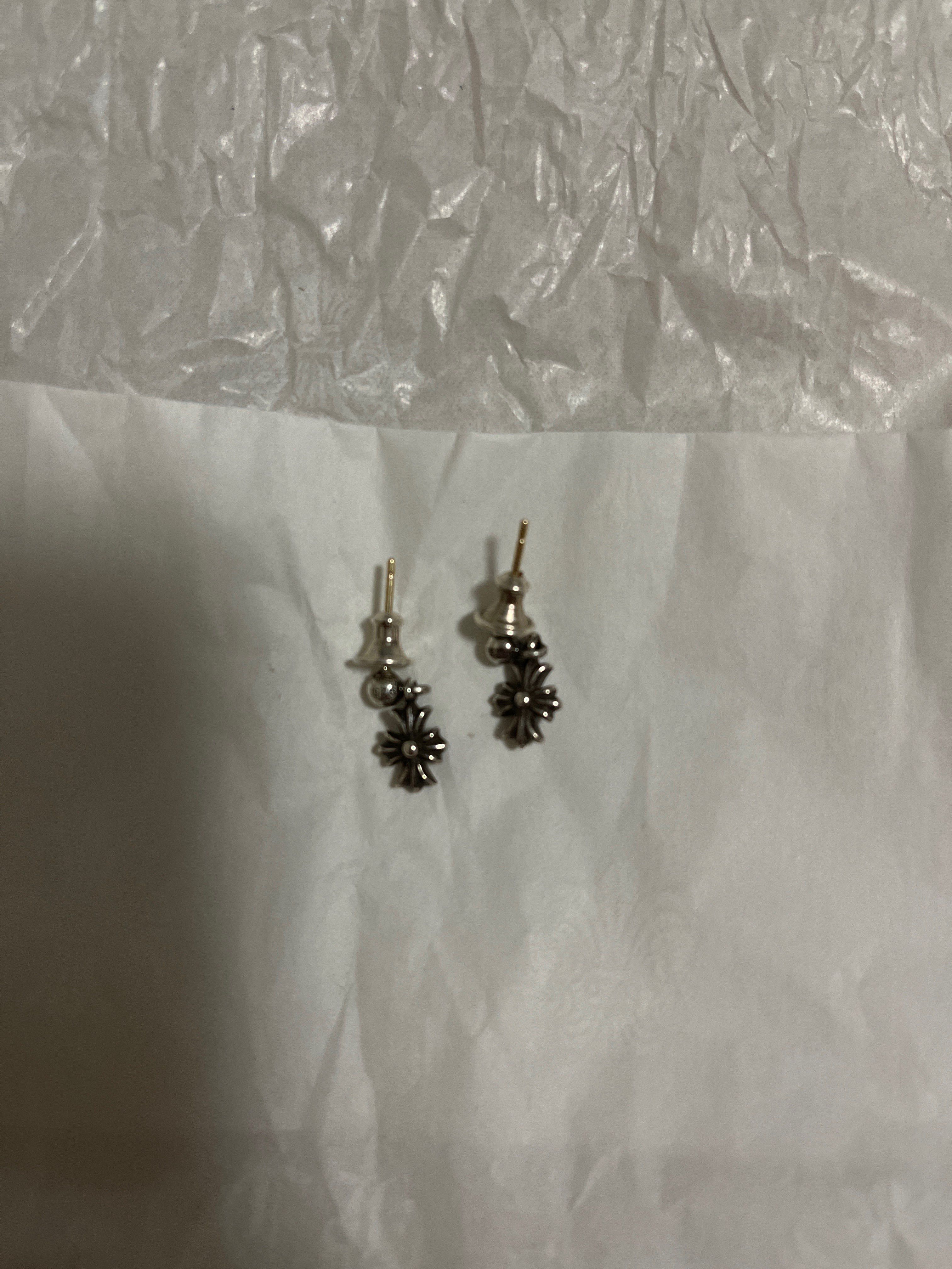 Chrome Hearts Tiny E CH Plus Drop Earrings "Silver"